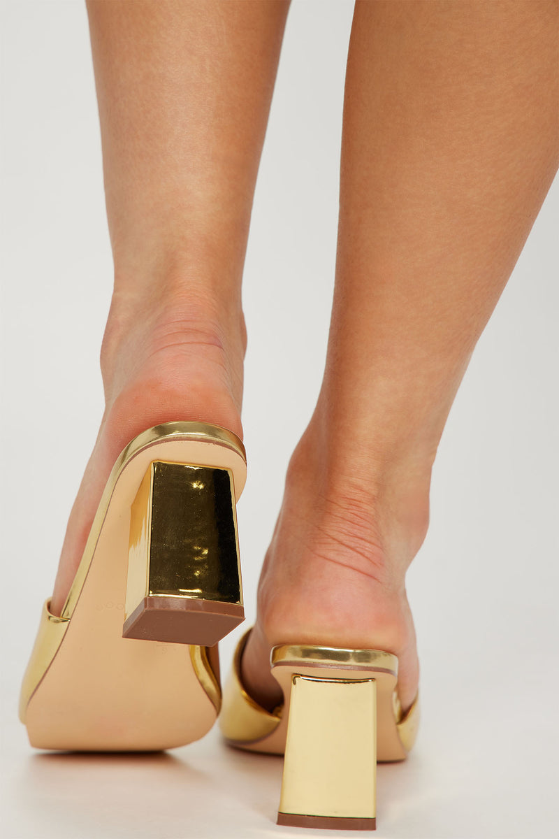 Meant To Last Heeled Mules  - Gold
