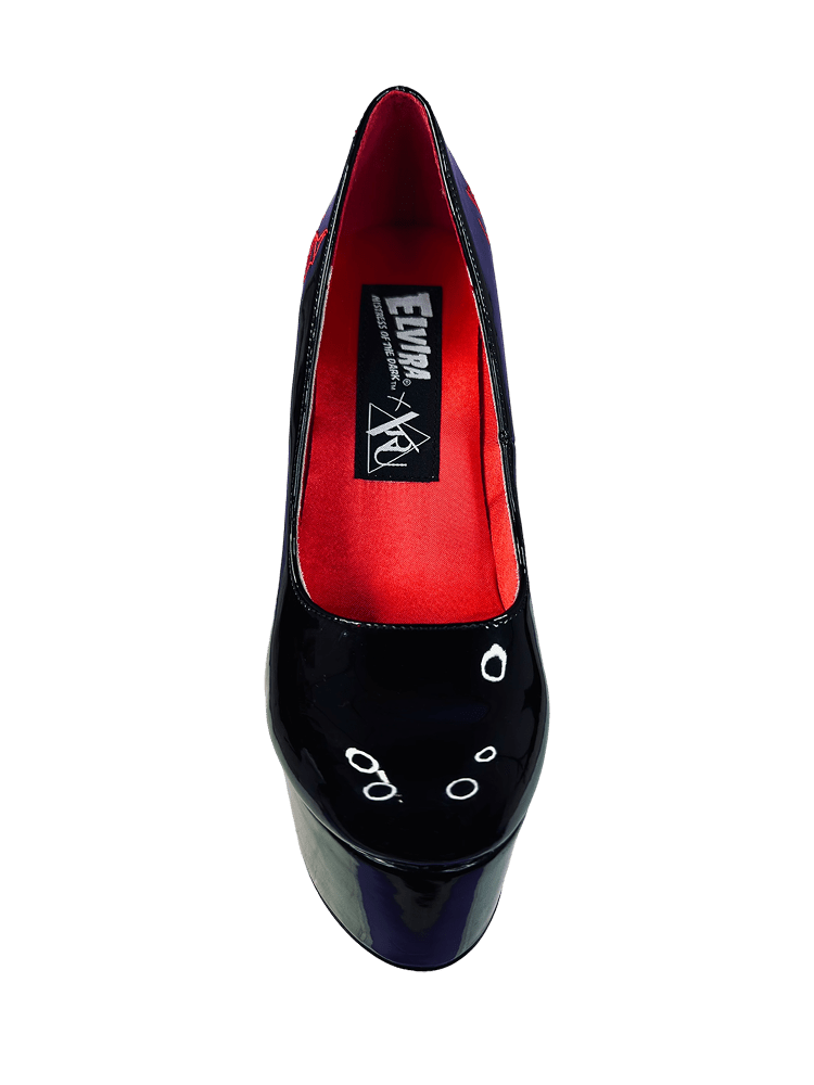 ELVIRA DAGGER PUMP - BLACK/RED