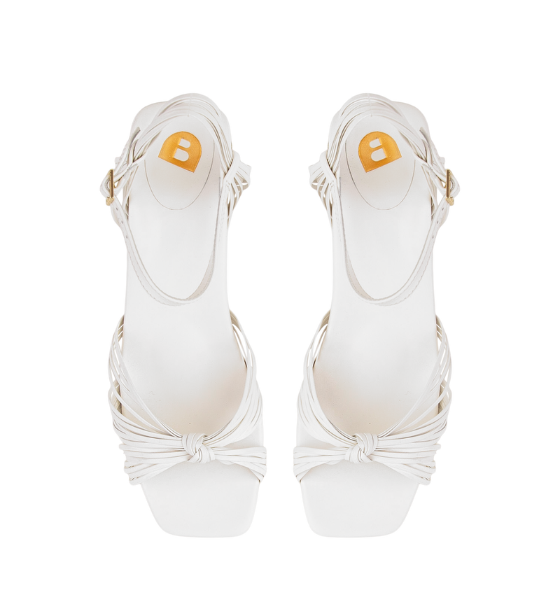 Sunangel White Leather Low Heels