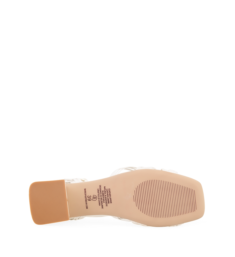 Sunangel White Leather Low Heels
