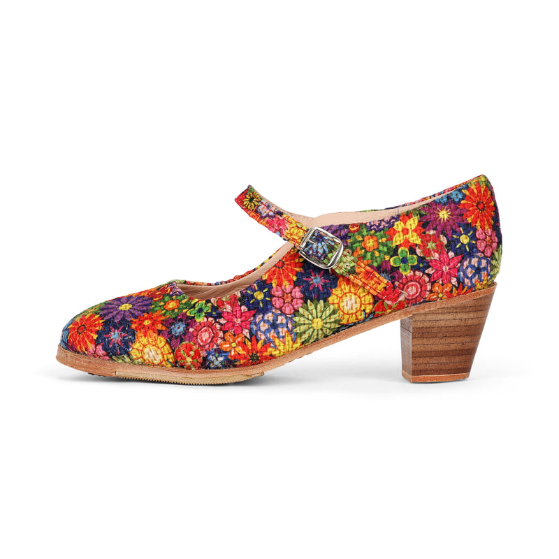 Colonial 225 Women's Folklorico Shoes with Nails, Floral, 6cm Heel