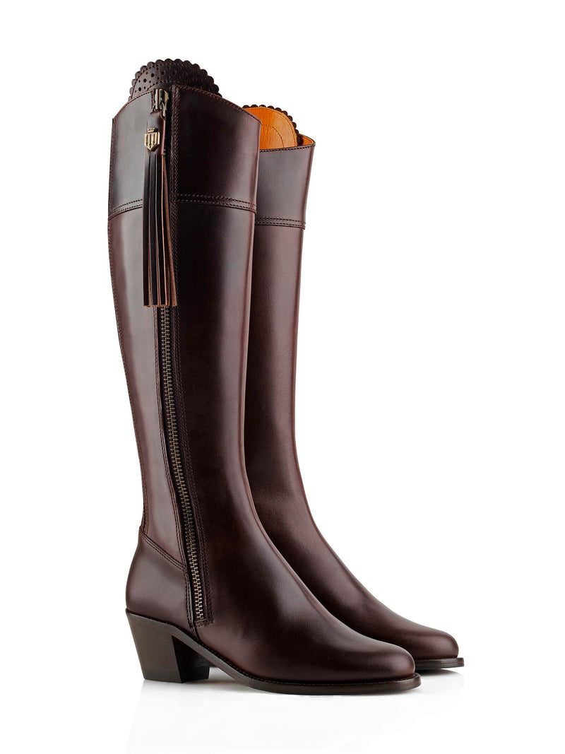 Heeled Regina (Regular Fit) - Mahogany Leather