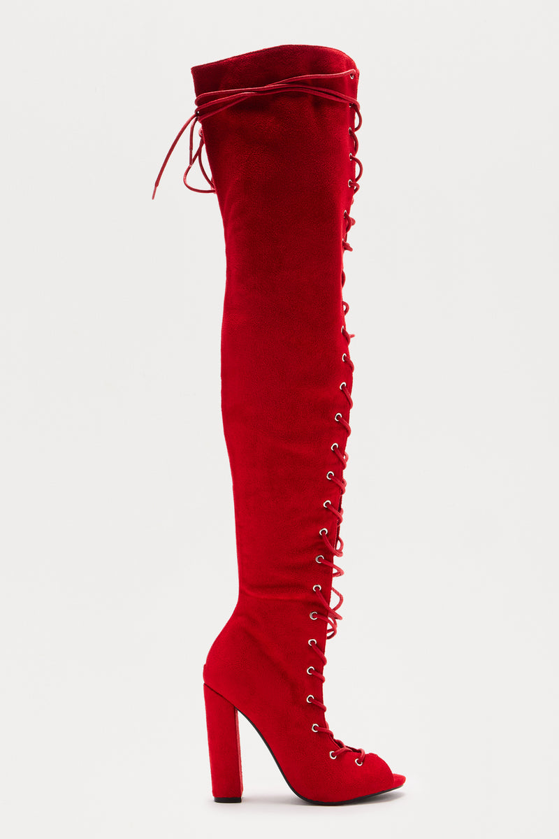 Living Legacy Over The Knee Boots - Red