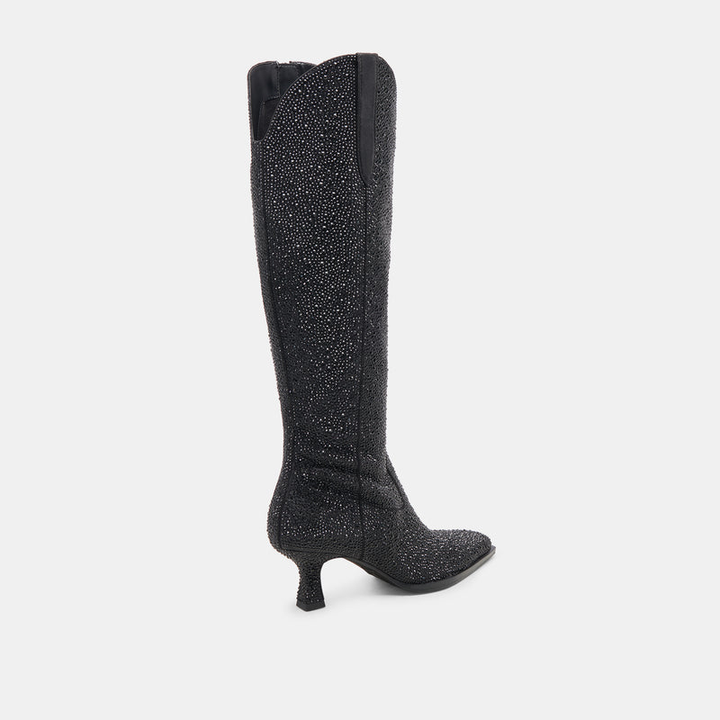 ARIANA CRYSTAL BOOTS BLACK METALLIC CRYSTAL
