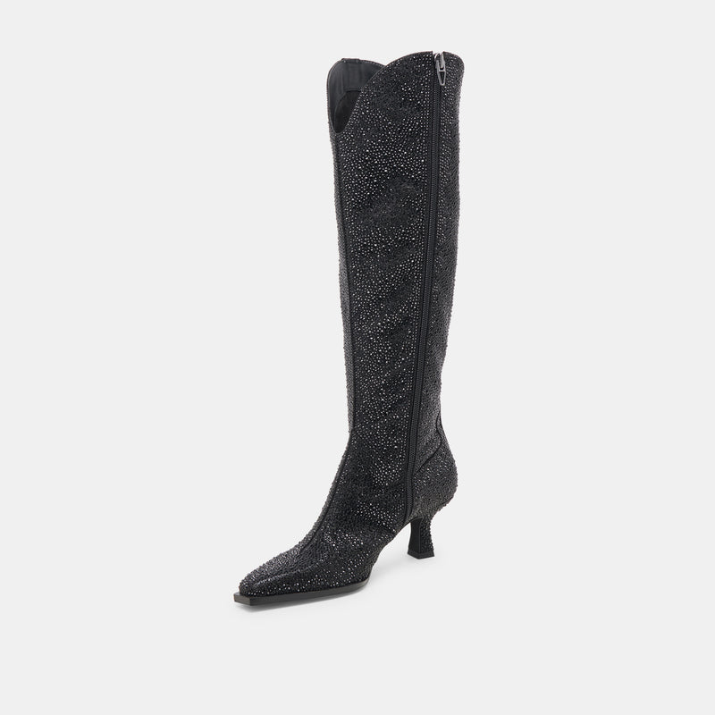 ARIANA CRYSTAL BOOTS BLACK METALLIC CRYSTAL