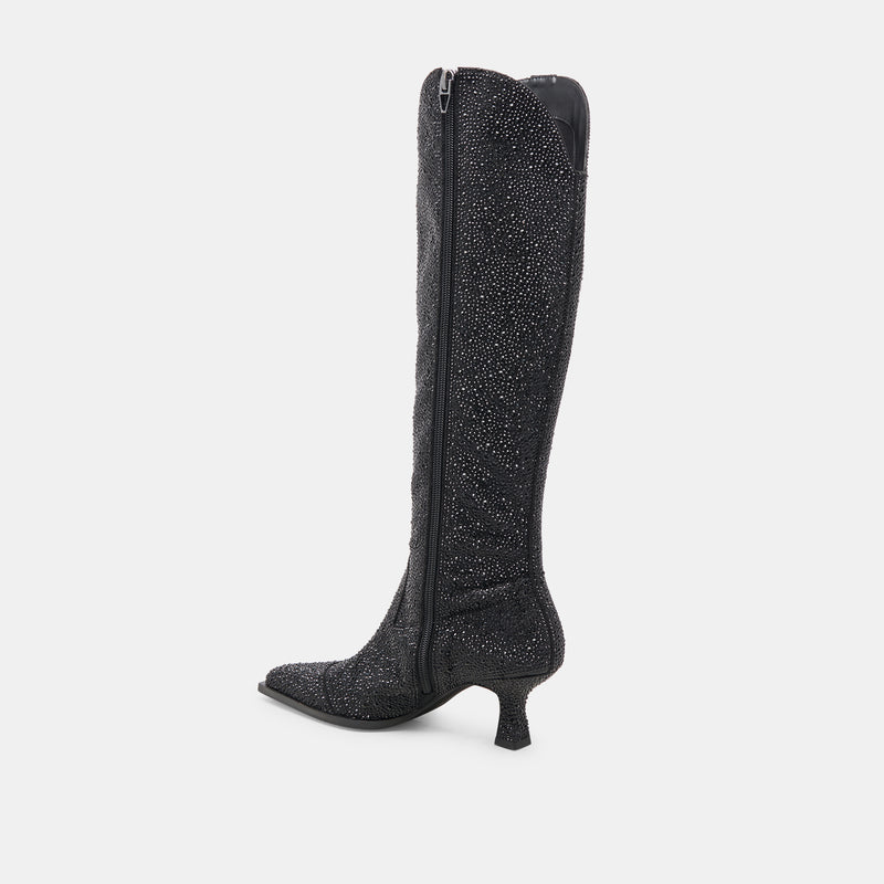 ARIANA CRYSTAL BOOTS BLACK METALLIC CRYSTAL