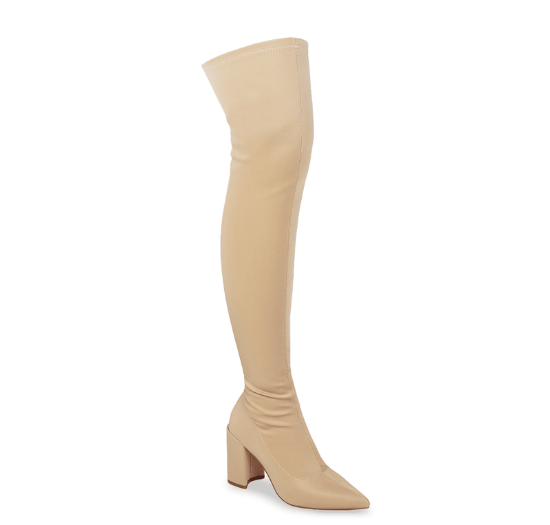 Women's Chunky Heel Over Knee High Stretchy Boots