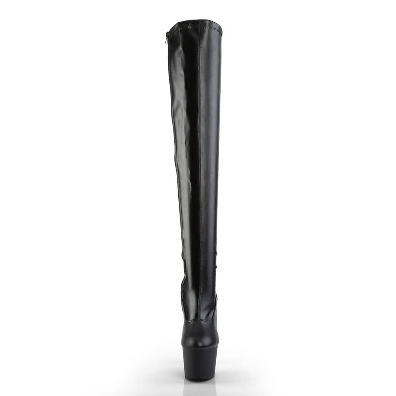 ADORE-3000 Black Stretch Faux Leather/Black Matte