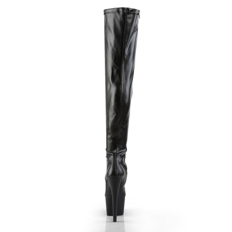 ADORE-3000 Black Stretch Faux Leather/Black Matte