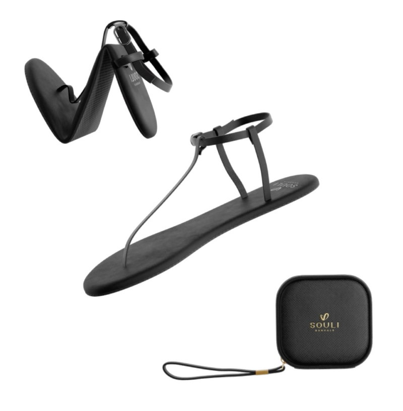 Souli Strides w/ Case │ Thin Sole │  Vegan Suede Footbed w/ Leather Straps