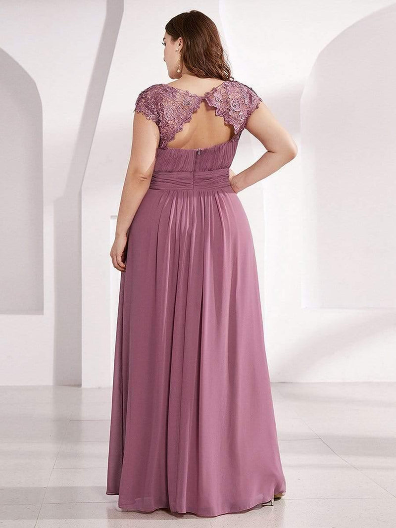 Plus Size Elegant Flattering Maxi Bridesmaid Dress