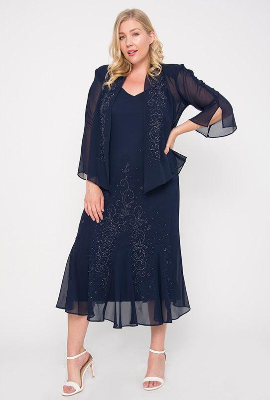 R&M Richards 358260 Plus Size Long Mother Of The Bride Dress
