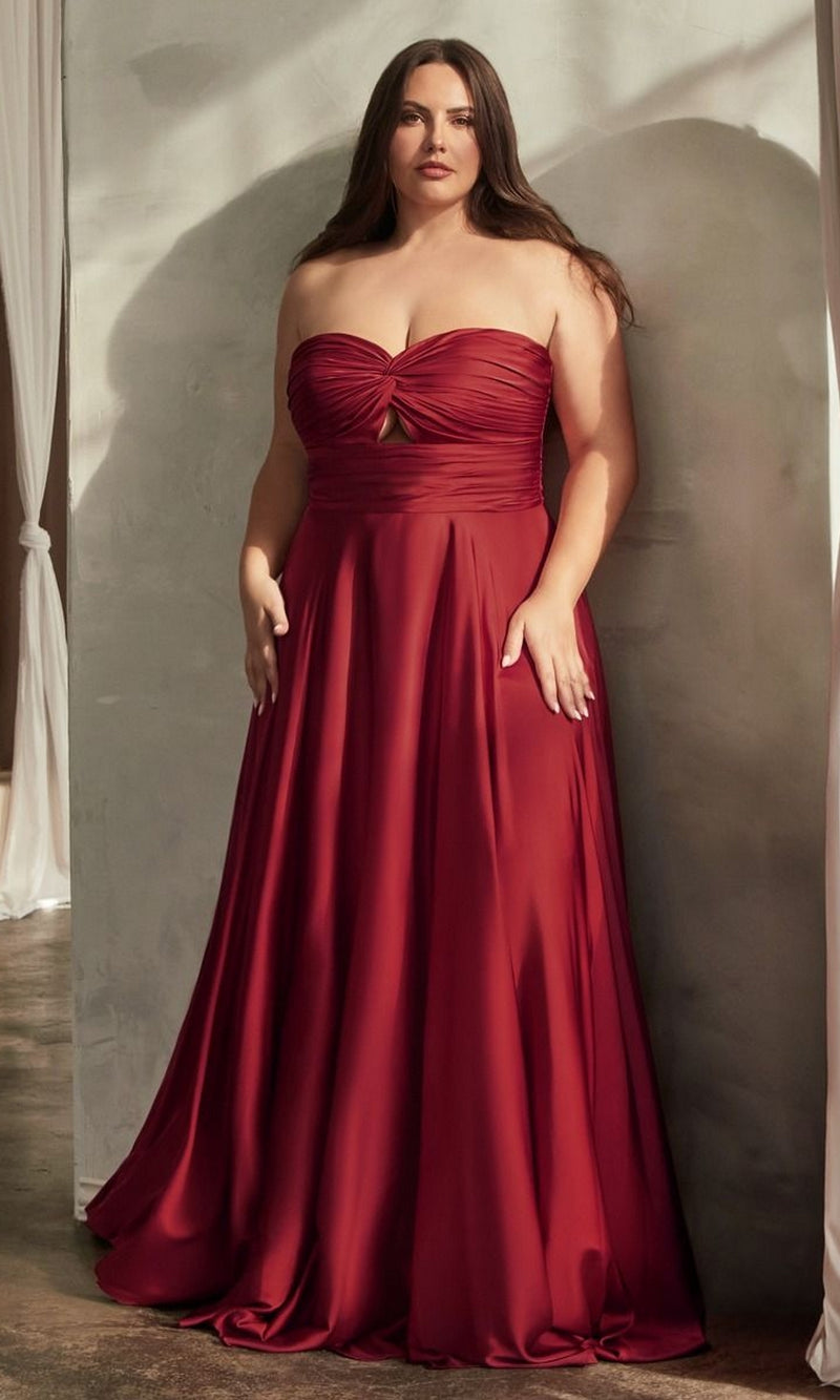Plus-Size Strapless Sweetheart Prom Dress CL7496C