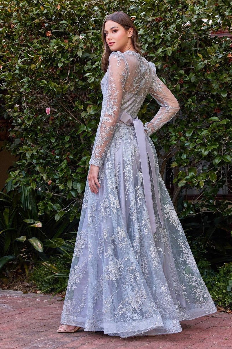 Cinderella Divine CD233C Long Sleeve Plus Size Evening Dress