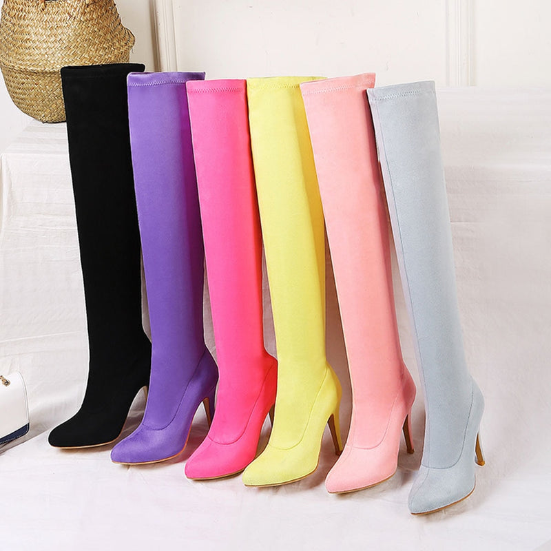 Fin - Drag Queen Colorful Thigh High Boots - Plus size