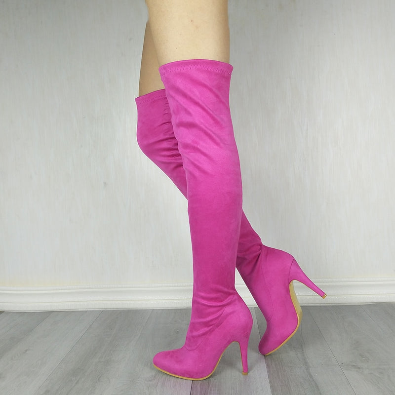 Fin - Drag Queen Colorful Thigh High Boots - Plus size