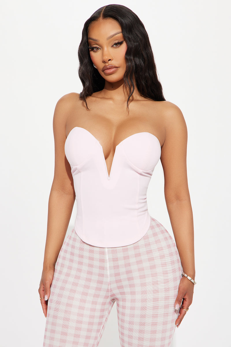 Greatest Treasure V- Wire Corset Top - Pink