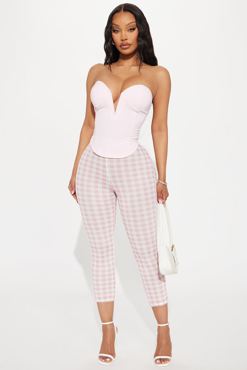 Greatest Treasure V- Wire Corset Top - Pink