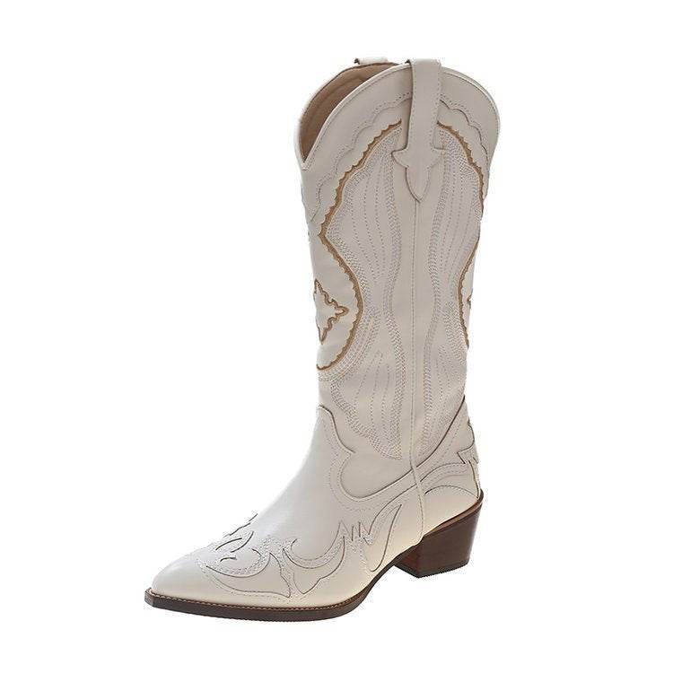 Buycenter Plus Size Cowboy Boots for Women - Pointed Toe, High Heel