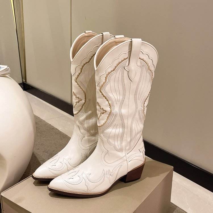 Buycenter Plus Size Cowboy Boots for Women - Pointed Toe, High Heel