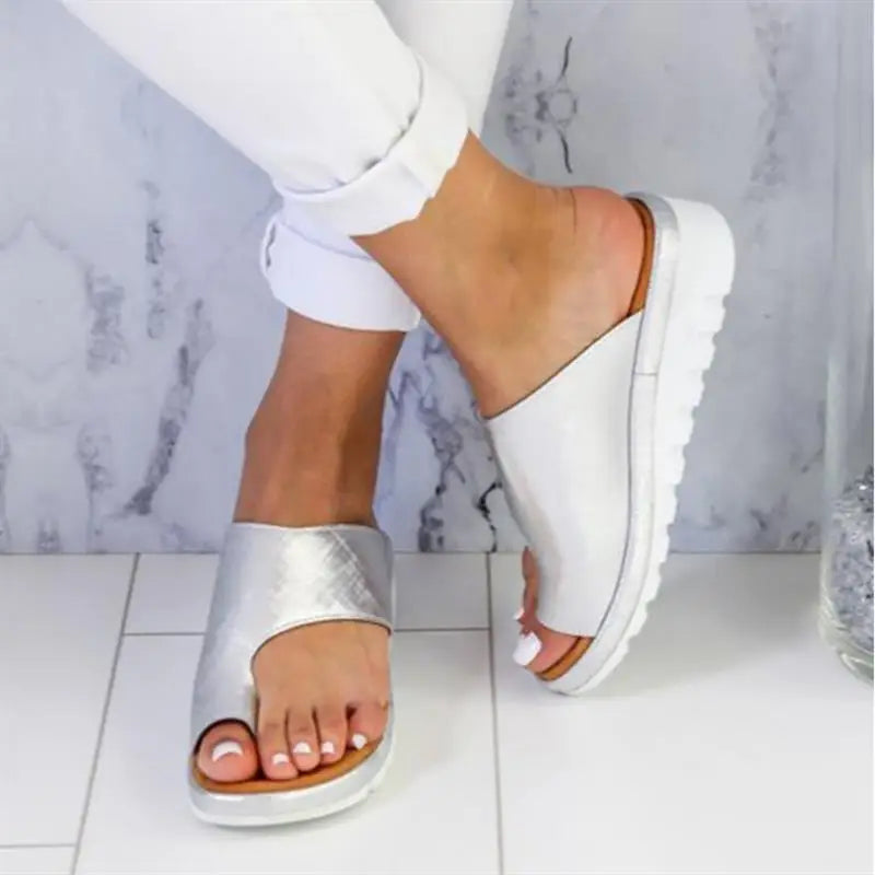 Womens Sandals New Female Shoes Comfy Platform Flat Sole Orthopedic Bunion Corrector Plus Size 35-43 Casual Shoes Woman