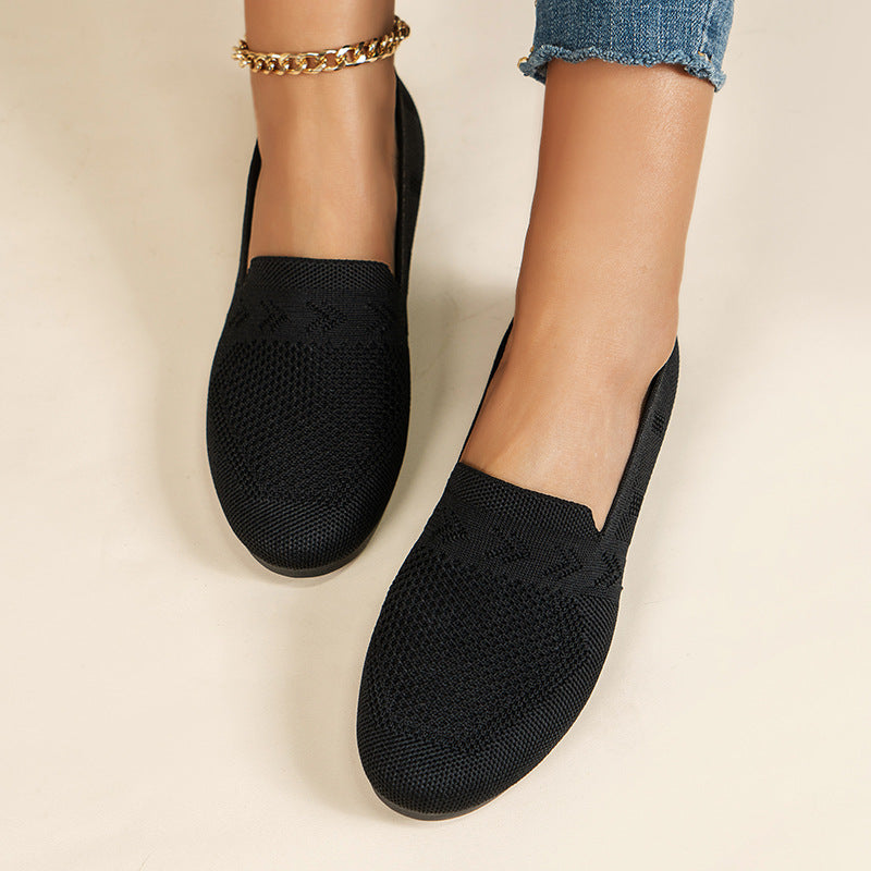 Women's Plus Size Round Toe Flat Bottom Casual Shoes