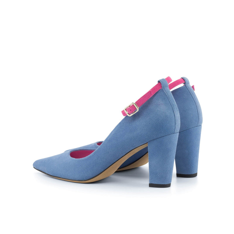 Women's Florence Pointed Toe Leather Heels Wide Plus Size Orchid Fucsia 4778