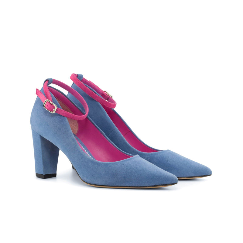 Women's Florence Pointed Toe Leather Heels Wide Plus Size Orchid Fucsia 4778