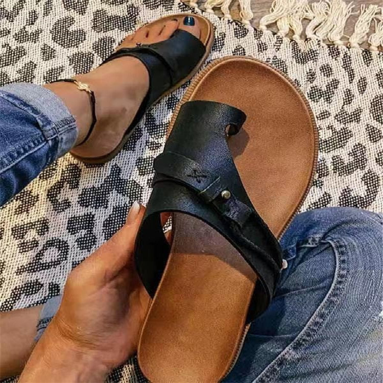 Sandals summer closed toe casual platform slippers