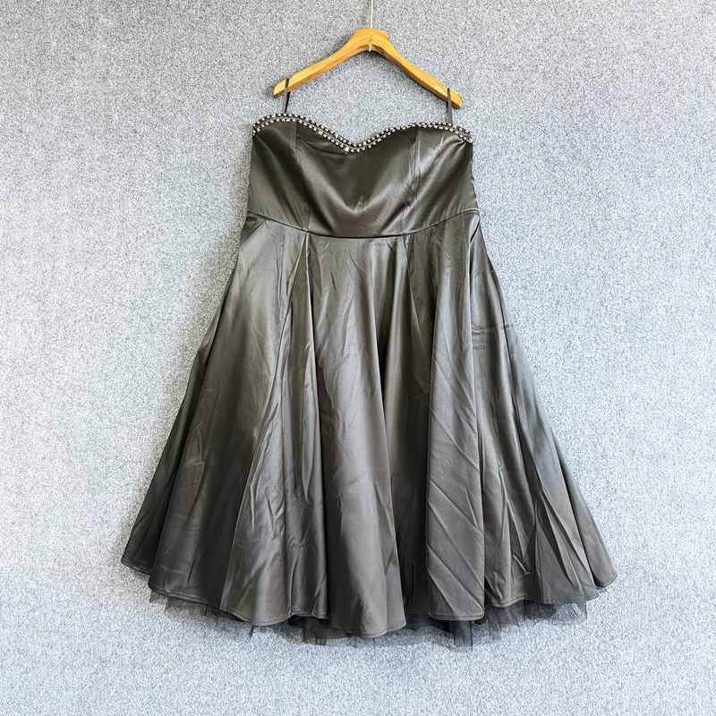 Plus Size Clothing High Quality Rhinestone-studded Strapless Dress Ball Party Banquet