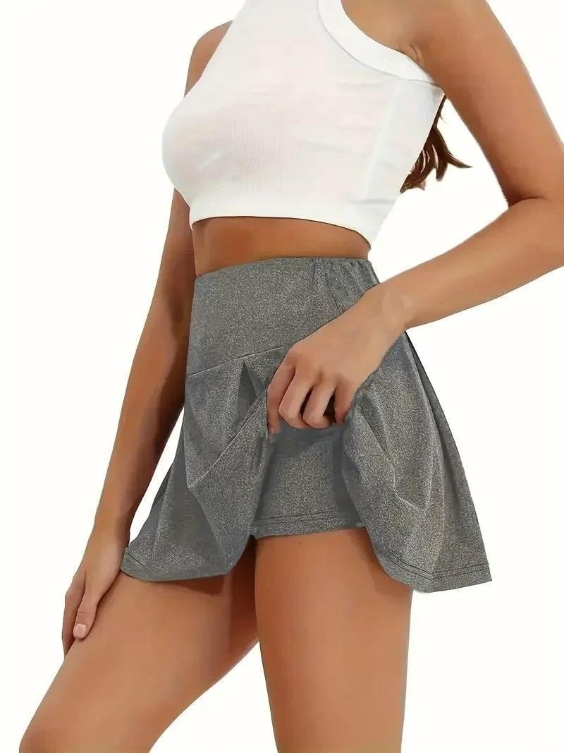 Plus Size High Waist Solid Simple Casual Mini Skirt Women's Clothing