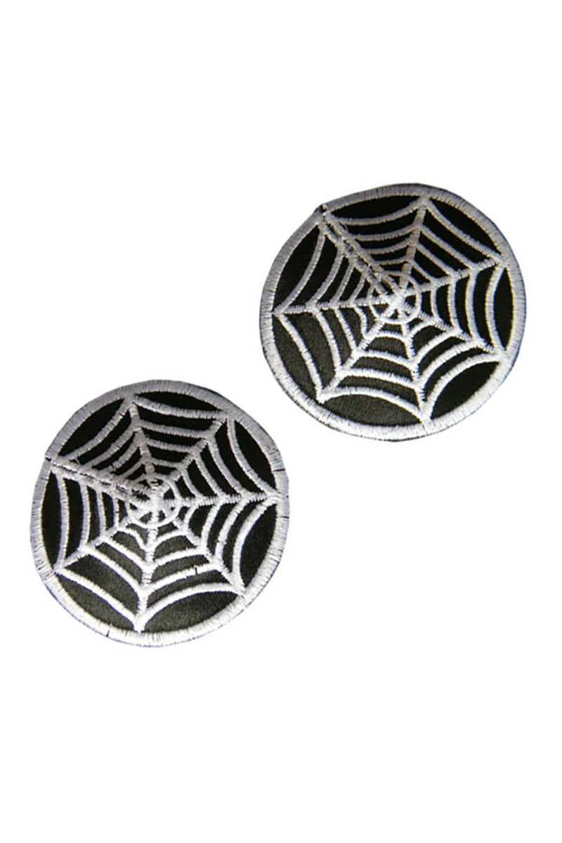 Round Cobweb Pattern Embroidered Sexy Nipple Covers