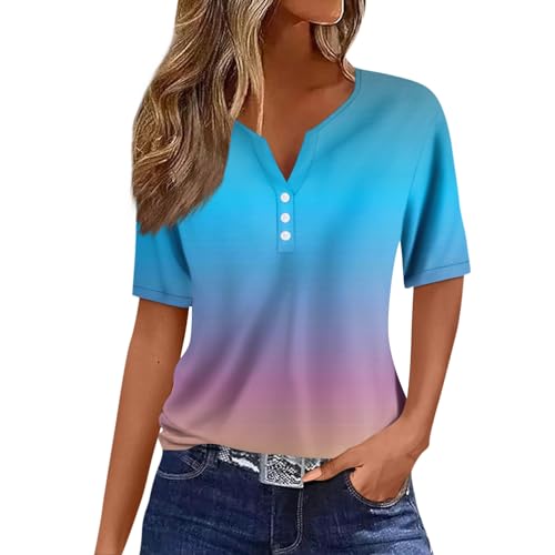 Cotton Summer Tops for Women Spring Tops for Women 2024 Summer Outfits for Teens Summer Tops Trendy Womens Plus Size Summer Clothes Women Tunic Shirts Royal Blue Tops for Blue XL