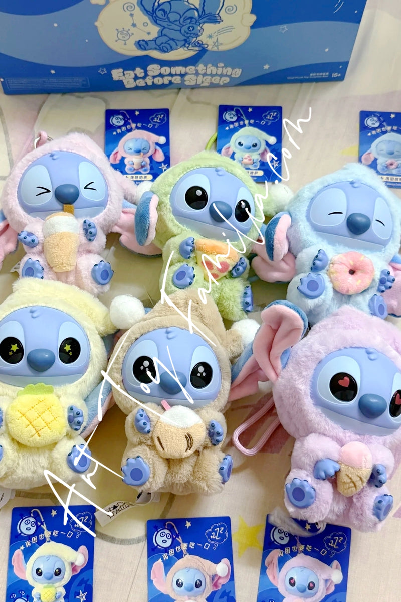 Stitch Eat Something Before Sleep Series Vinyl Plush Toy - 再困也要吃一口系列搪胶毛绒盲盒