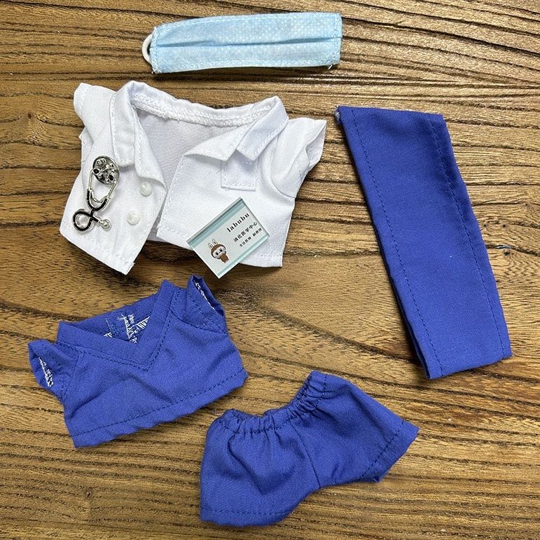 Doll Cloth Tiny Medic Wardrobe Doctor Nurse Uniform For Labubu - 066