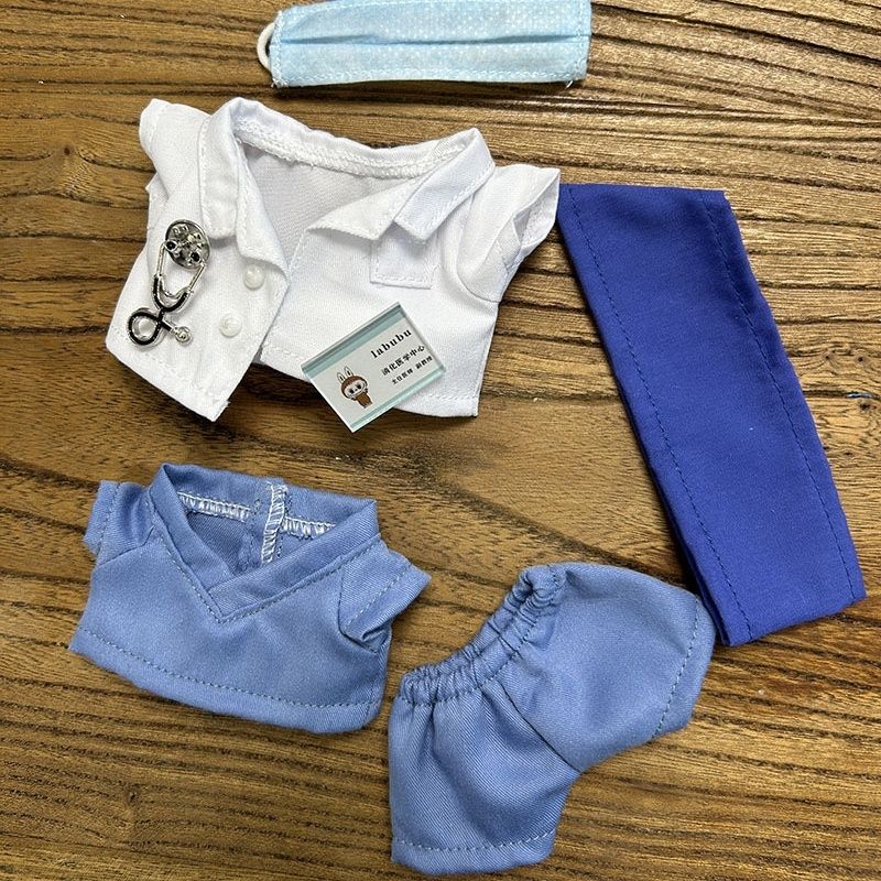 Doll Cloth Tiny Medic Wardrobe Doctor Nurse Uniform For Labubu - 066