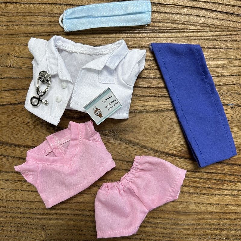 Doll Cloth Tiny Medic Wardrobe Doctor Nurse Uniform For Labubu - 066