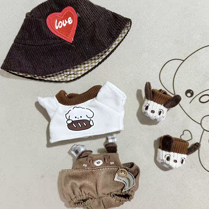 Doll Cloth Puppy Playtime Overalls Set - 033