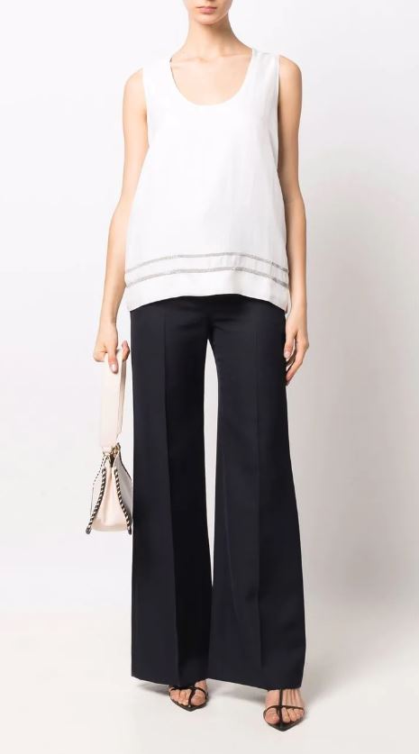 Chain-embellished top