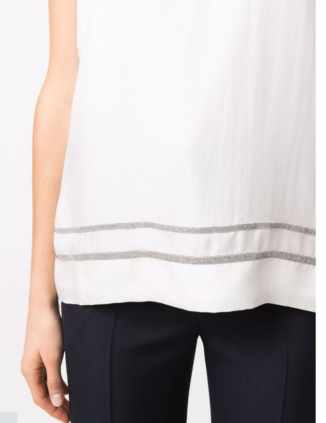 Chain-embellished top