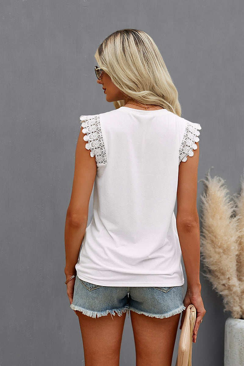 White Embellished Tank