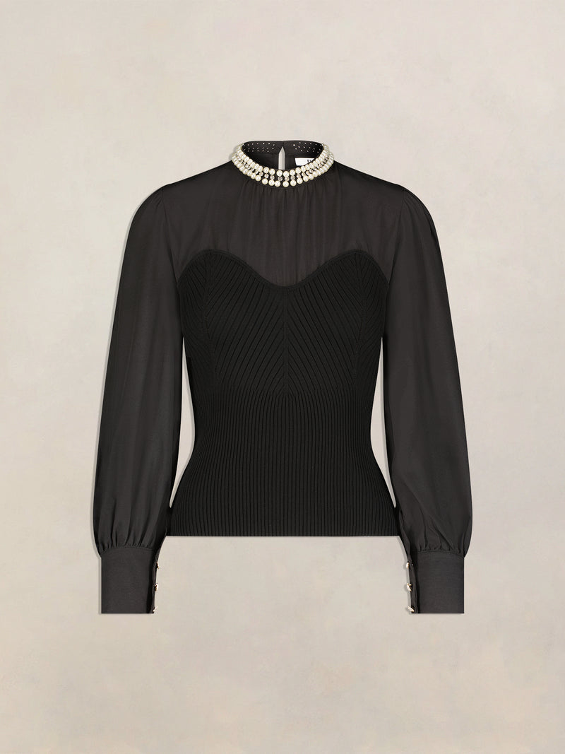 Pink Orchid Margaux Embellished Pullover Evening Shirt