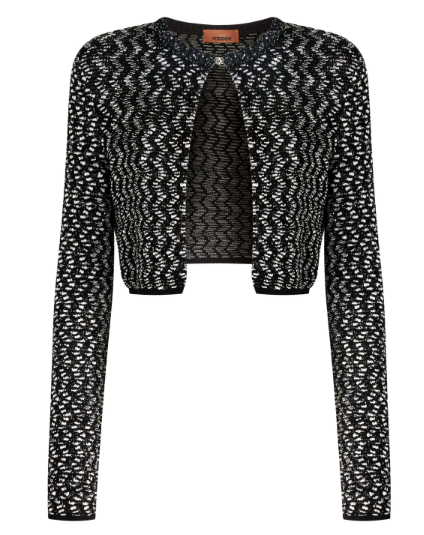 SEQUIN EMBELLISHED CROPPED SWEATER