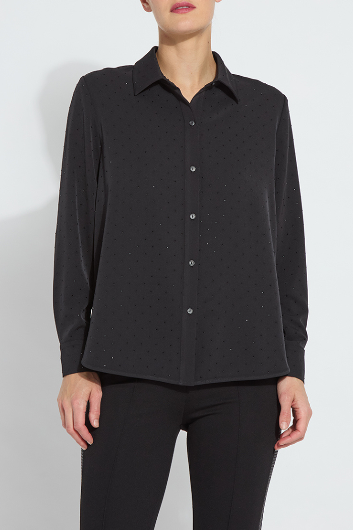 Crystal Embellished Parker Shirt - Black