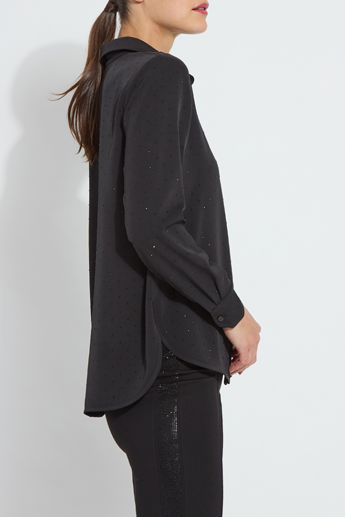 Crystal Embellished Parker Shirt - Black