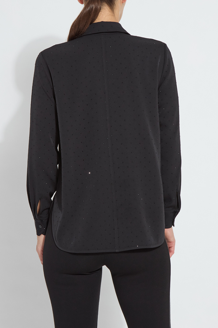 Crystal Embellished Parker Shirt - Black