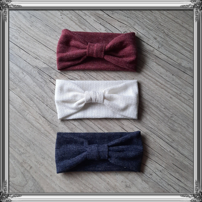 Simple warm headband in stretch mesh fabrics or stretch sweatshirt 10 colors