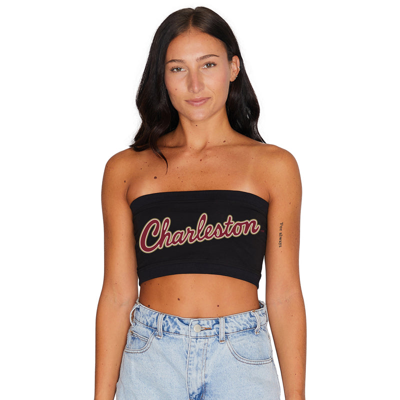 College of Charleston Black Bandeau Top