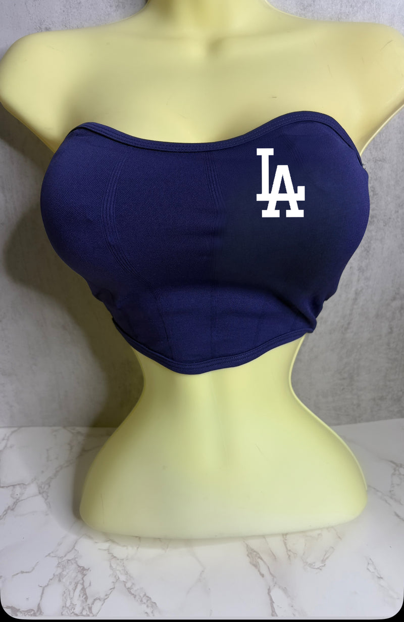LA Built in Bra Bandeau Top - Navy