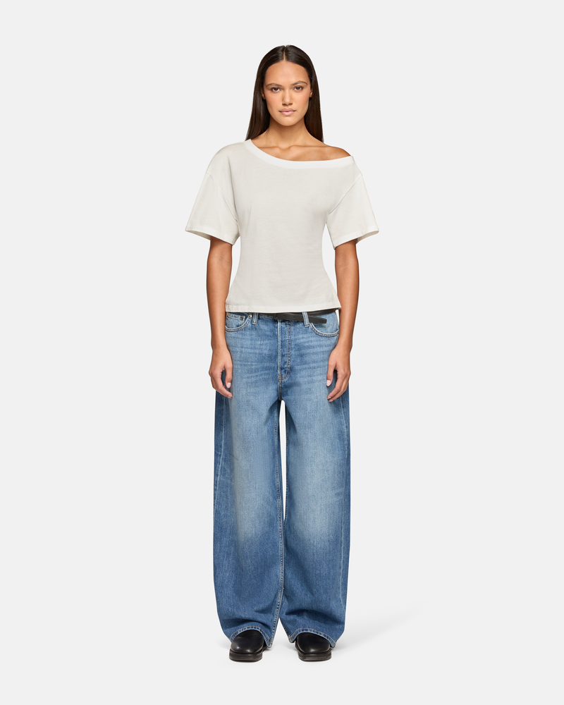 Elena Off The Shoulder Tee White